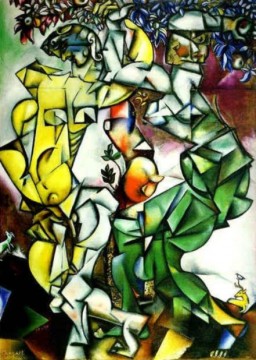 『誘惑のアダムとイブ』 現代マルク・シャガール Oil Paintings